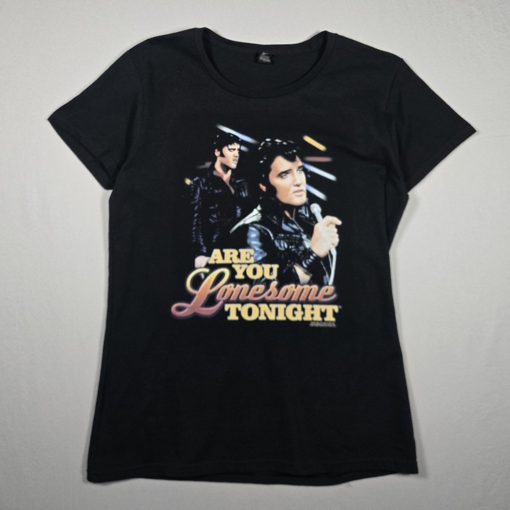 Anvil Tag Elvis Presley "Are You Lonesome Tonight" Graphic T-Shirt Womens M